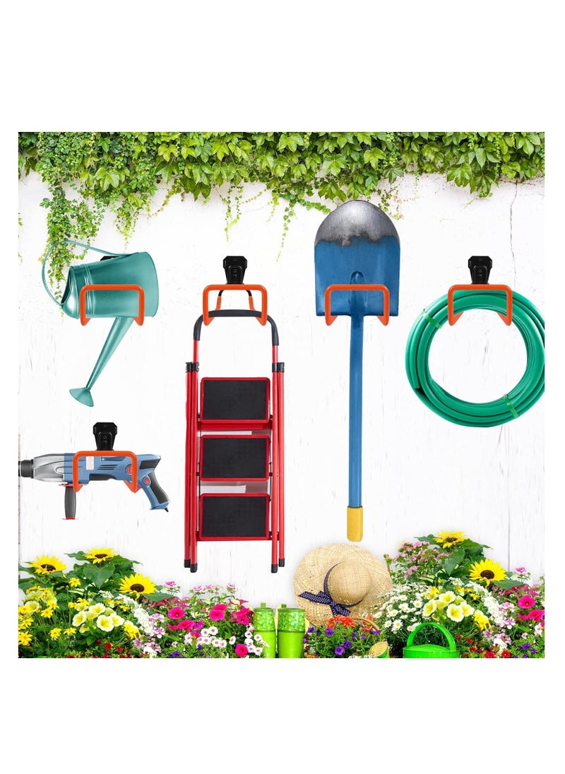 Hihonor Garden Hose Holder,  Wall Mount, Heavy Duty Garden Hose Hanger, Free Standing Metal Hose Rack for Outside Yard , Garage, Ropes etc. (2pcs Orange)  - Image 5