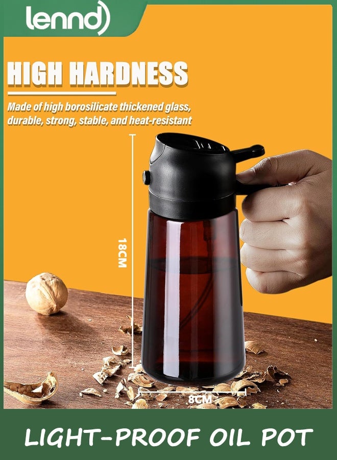 LENND 2-in-1 Glass Oil Dispenser & Sprayer - 16oz/470ml Leakproof Olive Oil Sprayer Bottle for Cooking, Air Fryer, BBQ, Baking, Salad (Black) - Image 4
