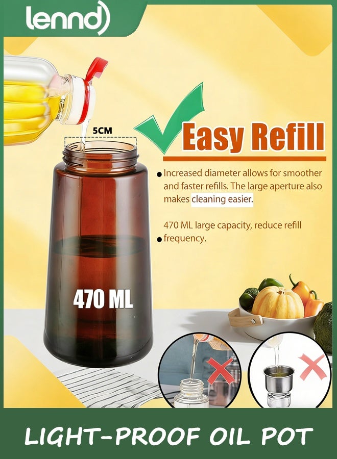 LENND 2-in-1 Glass Oil Dispenser & Sprayer - 16oz/470ml Leakproof Olive Oil Sprayer Bottle for Cooking, Air Fryer, BBQ, Baking, Salad (Black) - Image 5