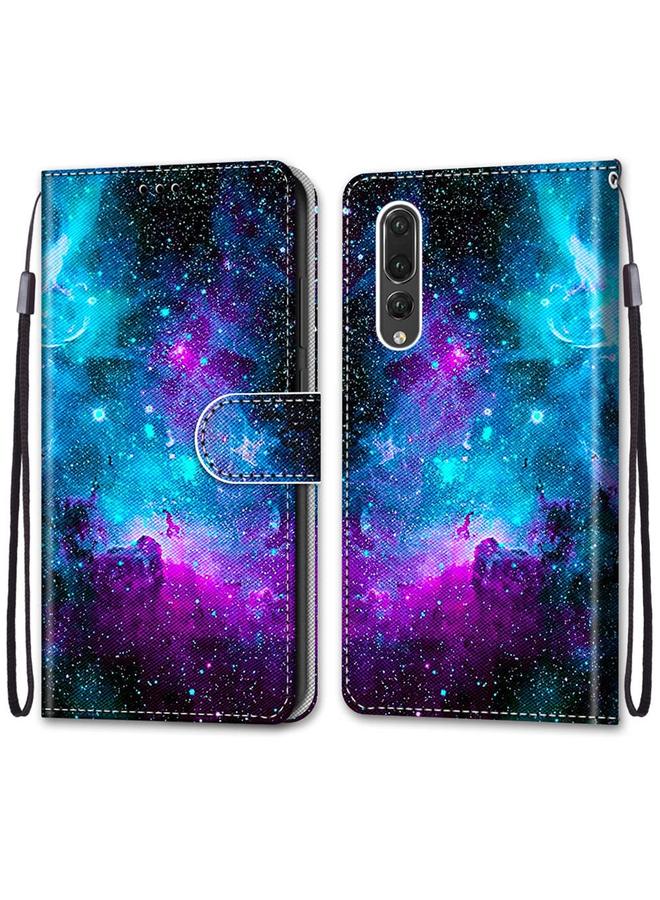 Zaboon Case For Huawei P20 Pro Coloured Drawing Cross Texture Horizontal Flip PU Leather Case with Holder & Card Slots & Wallet & Lanyard - Image 2