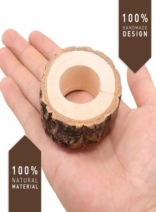 Jolitee's Handmade Rustic Wooden Napkin Rings Set of 4 | Elegant, Lightweight, Durable Table Decor Vintage Style | 100% Natural Wood Napkin Holders - Image 5