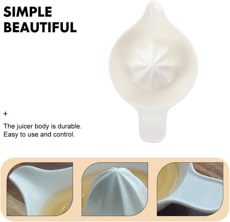 Manual Orange Squeezer Fruit Juicer Ceramic Hand Press Citrus Juicer Kitchen Tool for Home Use with Pulp Control and Easy Juice Extraction - Image 3