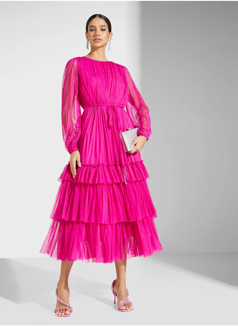 ليس اند بيدز Ruffled Mesh Detail Dress