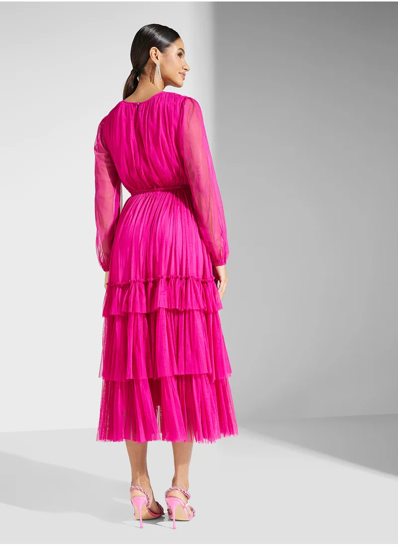 ليس اند بيدز Ruffled Mesh Detail Dress