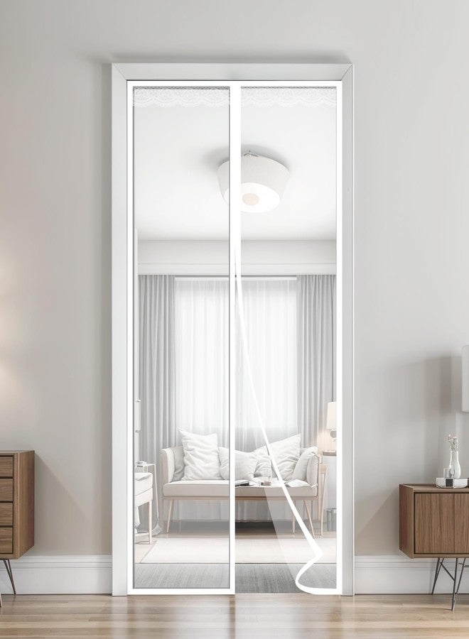 Air Jade Transparent Insulated Door Curtain, Magnetic Thermal Insulated Screen Door for Patio, Bedroom, Air Conditioner Room, Keep Warm in Winter and Cool in Summer, Fit Doors Up to 33"×80" - Image 1