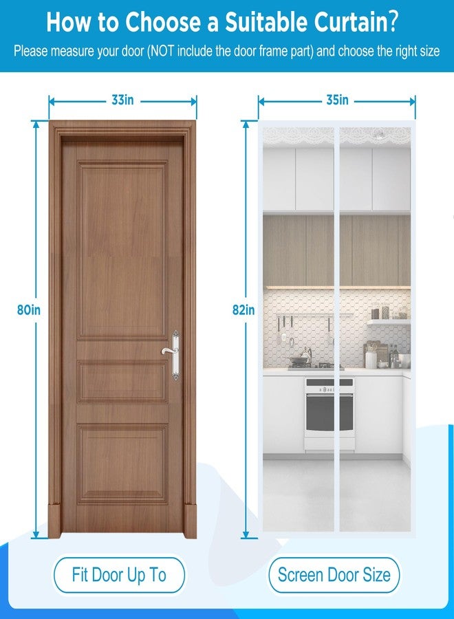 Air Jade Transparent Insulated Door Curtain, Magnetic Thermal Insulated Screen Door for Patio, Bedroom, Air Conditioner Room, Keep Warm in Winter and Cool in Summer, Fit Doors Up to 33"×80" - Image 2