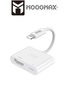 موجماكس محول توصيلة كيبل HD الى ايفون أصلي بمنفذ HDMI و منفذ لايتنينج (ايفون) lightning لشحن الهاتف اثناء التوصيل.  - Image 4