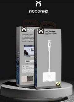 موجماكس محول توصيلة كيبل HD الى ايفون أصلي بمنفذ HDMI و منفذ لايتنينج (ايفون) lightning لشحن الهاتف اثناء التوصيل.  - Image 3