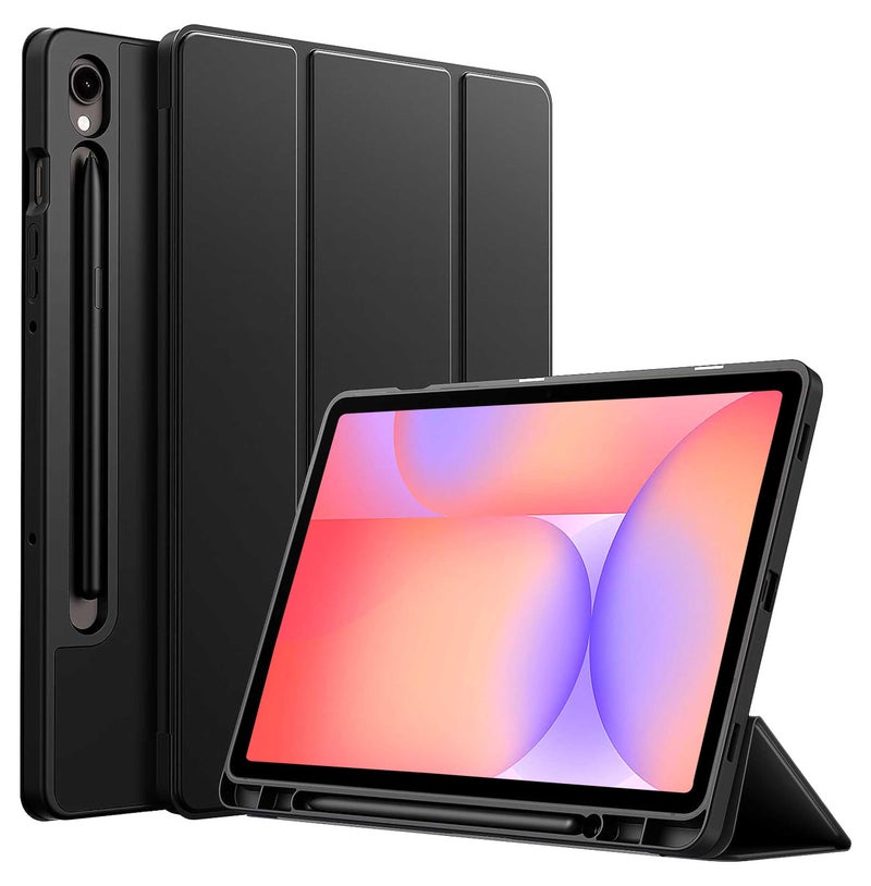 ProElite Cover for Samsung Galaxy Tab S10 Lite 10.9"/Tab S9 FE 10.9 inch/Tab S9 11"/Tab S10 FE 10.9" Cover, Soft Flexible Flip Case with S Pen Holder, Auto Sleep Wake, [Recoil Series] - Black - Image 1