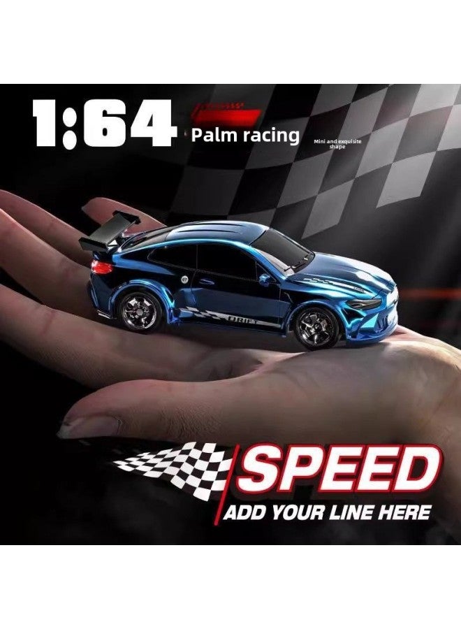 1:64 Mini RC Remote Control Car High-speed Four-wheel Drive Drift Racing Desktop Car Model Children Boy Birthday Gift-Colour: Bmw/retro Blue - Image 3