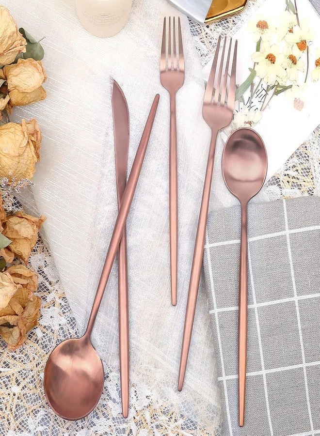 JUVIW Shiny Rose Gold 5 PRK with Box – Modern Cutlery Set with Oval Design and Special Rose Gold Colour for Impressive Elegance at the Dining Table - Image 5