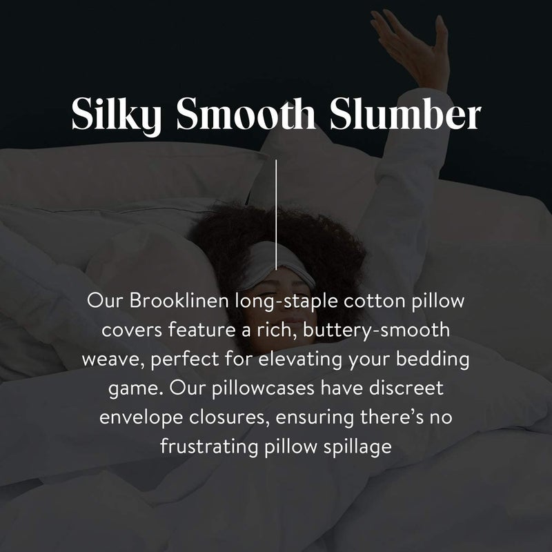 Brooklinen Luxury Sateen Pillowcases - Set of 2  Standard Size in White - 100% Long Staple Cotton with Envelope Closure - Image 5