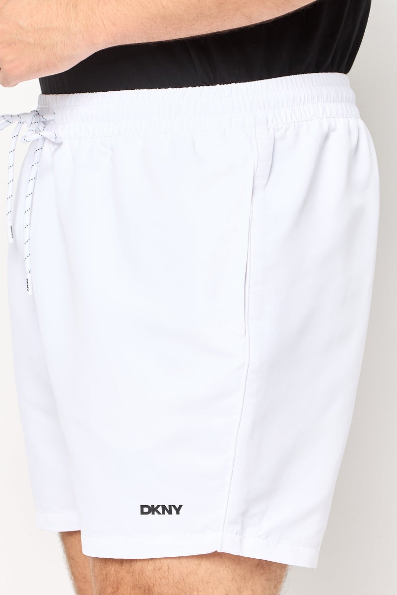 DKNY Men Brand Logo Board Shorts, White - Image 3