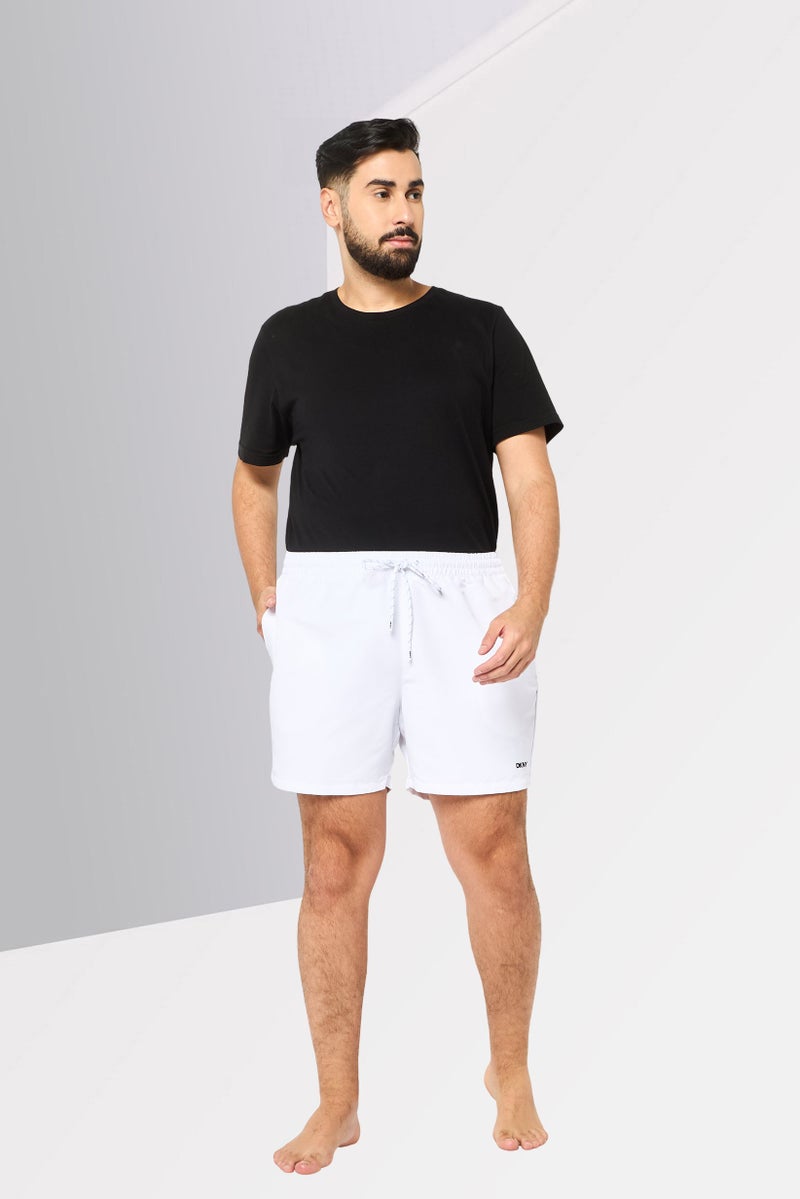 DKNY Men Brand Logo Board Shorts, White - Image 2