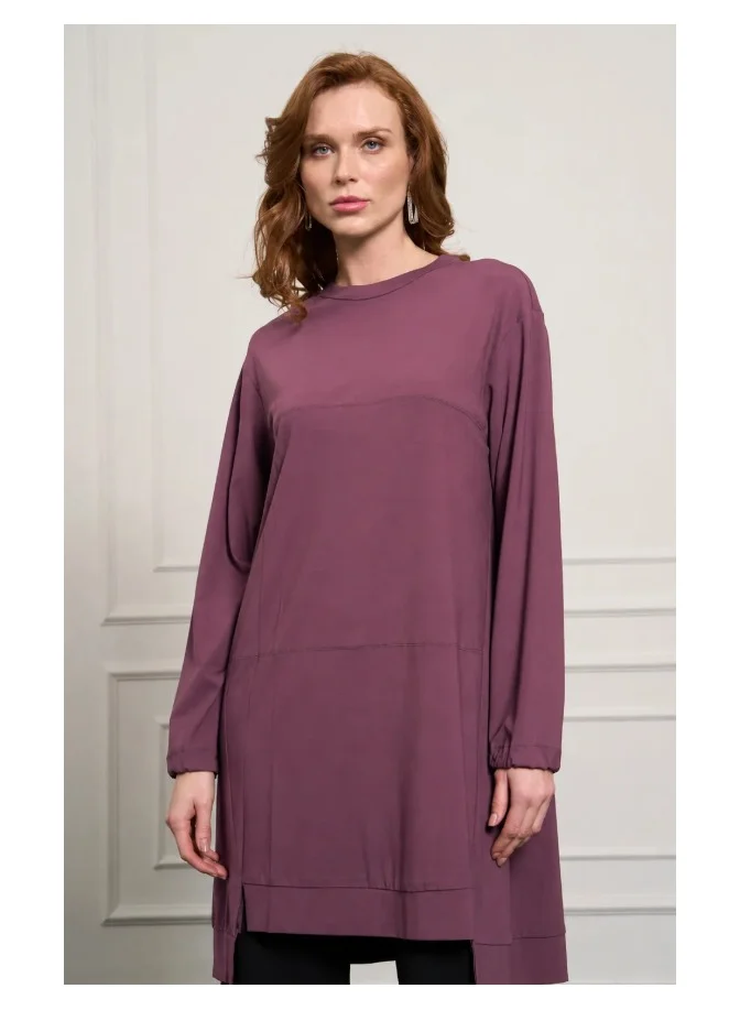 MissWhence Elegant Relaxed Long Tunic for Women - Burgundy