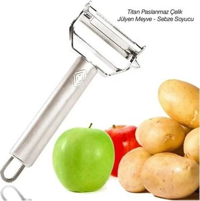 Hane216 Jumbo Size Stainless Steel Silicone Handle Turbo Julienne Vegetable and Fruit Peeler Practical Peeler