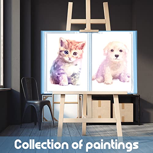 Henoyso 60 Pages A2 and A3 Diamond Painting Storage Book Diamond Art Portfolio Folder Artwork Art Binder Storage Presentation Book with Sleeves Protector, 22 x 16.4 Inch, 16.5 x 12.1 Inch(Blue) - Image 5