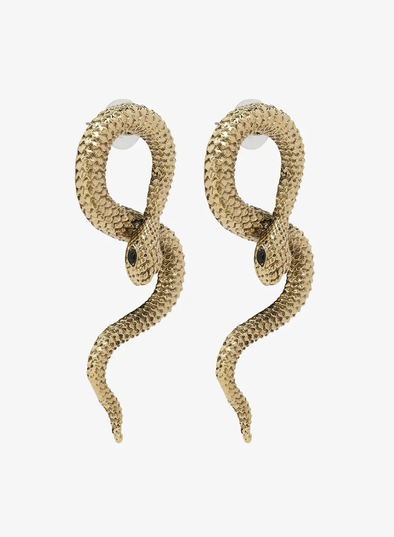 Ella Limited Edition Embellished Snake Shape Drop Down Earrings