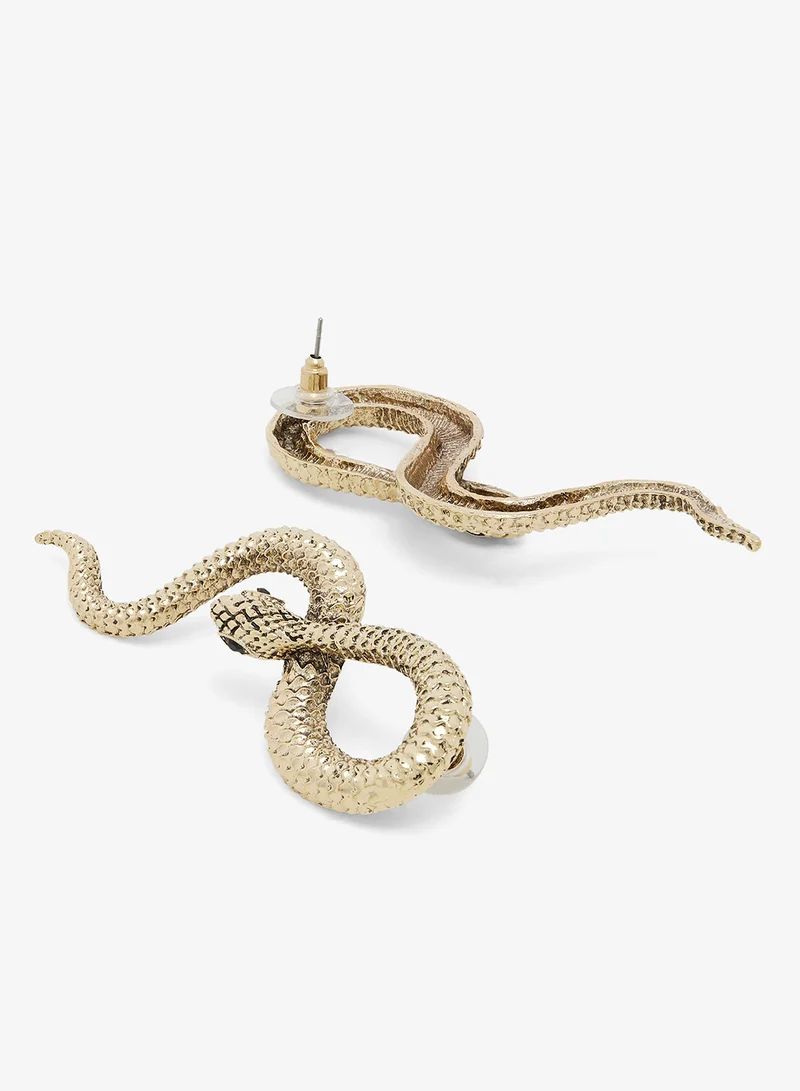 Ella Limited Edition Embellished Snake Shape Drop Down Earrings