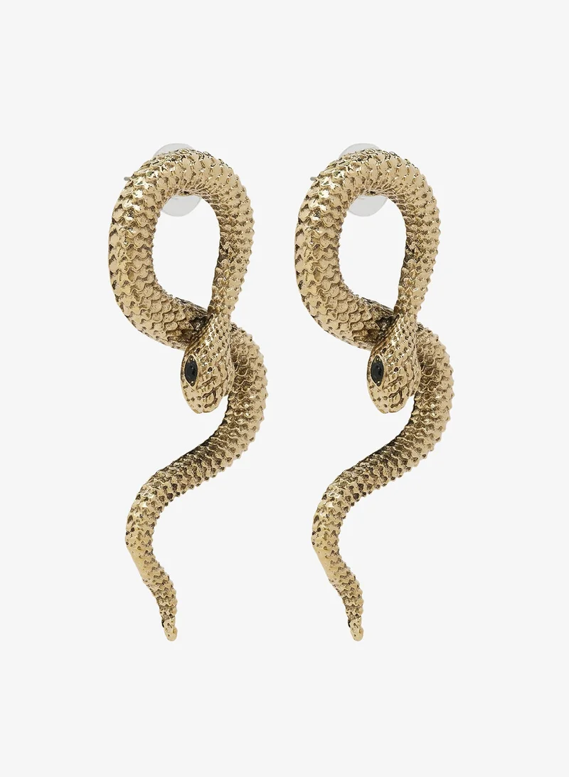 Ella Limited Edition Embellished Snake Shape Drop Down Earrings