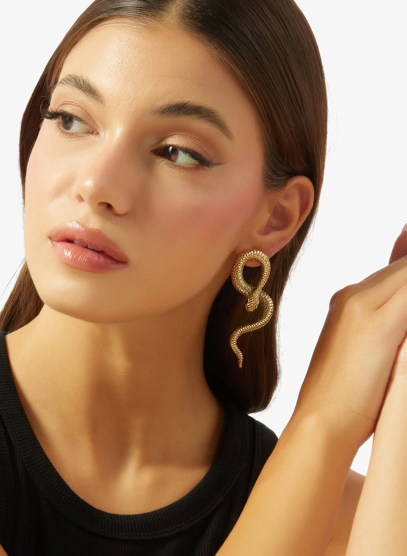 Ella Limited Edition Embellished Snake Shape Drop Down Earrings