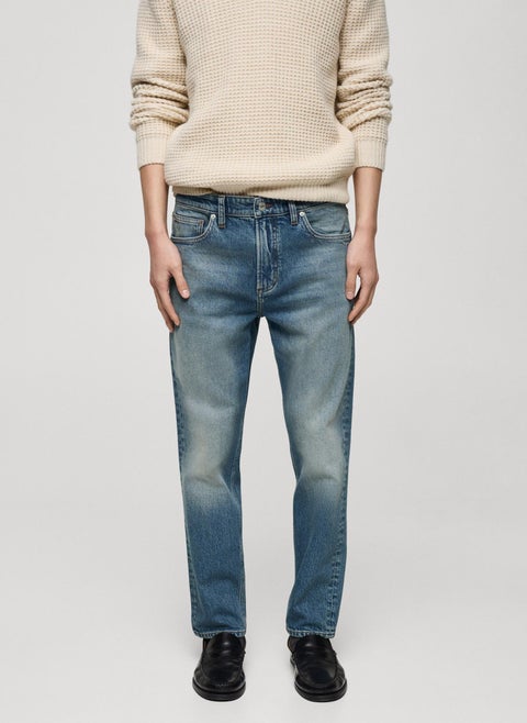 Ben Tapered Fit Frayed Effect Jeans