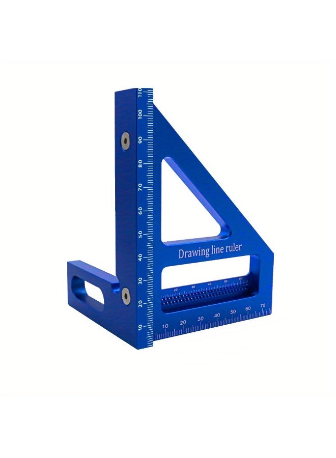 Carpenter Square Aluminum Alloy Miter Triangle Ruler Precision Hole Scriber Woodworking Square Protractor 45/90 Degree Layout
