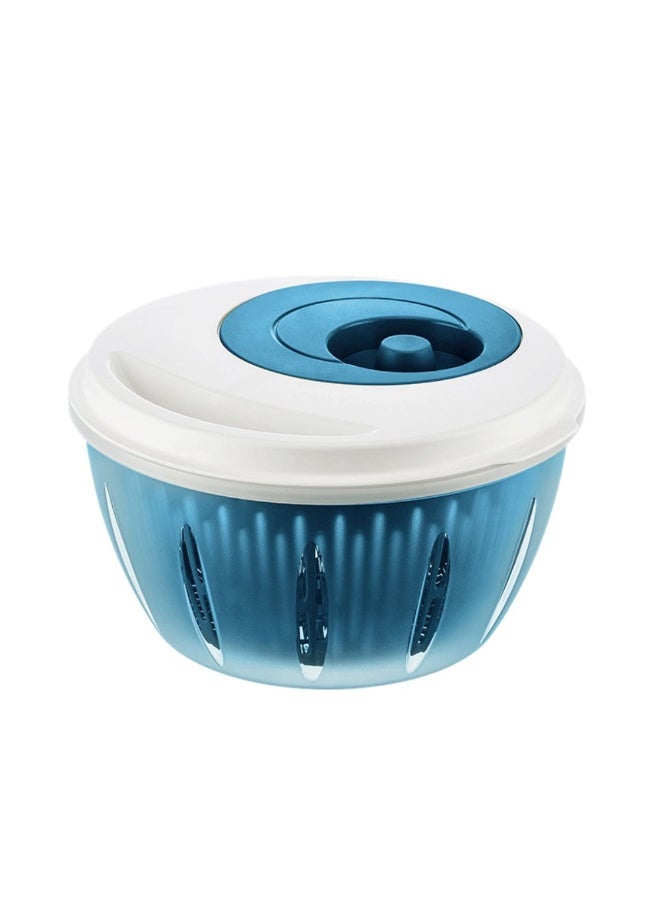 Titiz Salad spinner and dryer with colander bowl BPA free plastic easy turn handle for fast water removal non slip base dishwasher safe  4.5 liter blue - Image 1