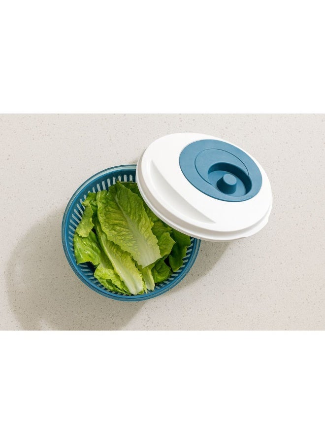 Titiz Salad spinner and dryer with colander bowl BPA free plastic easy turn handle for fast water removal non slip base dishwasher safe  4.5 liter blue - Image 5