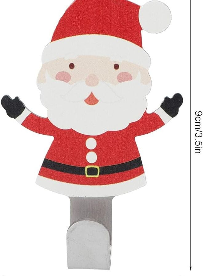 خطافات بابا نويل من الفولاذ المقاوم للصدأ 8 قطع أداة تخزين لاصقة للمطبخ والحمام - Image 3