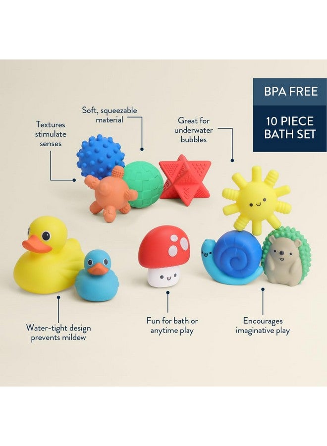 Itzy Ritzy 10-Piece Water Bath Toys Gift Set - Soft, Squeezable Multicolor Sensory Toy Set for Motor Skills, Imaginative Play, and Fun Bathtime Activities - Image 4
