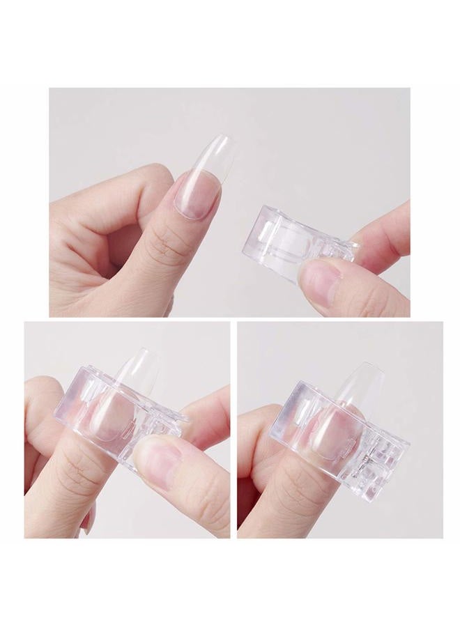 Benbeno 12Pcs Nail Tips Clip for Quick Building Polygel Nail Forms Nail Clips for Polygel Finger Nail Extension UV LED Builder Clamps Manicure Nail Art Tool with 1Pcs False Nail Tip Trimmer - Image 5