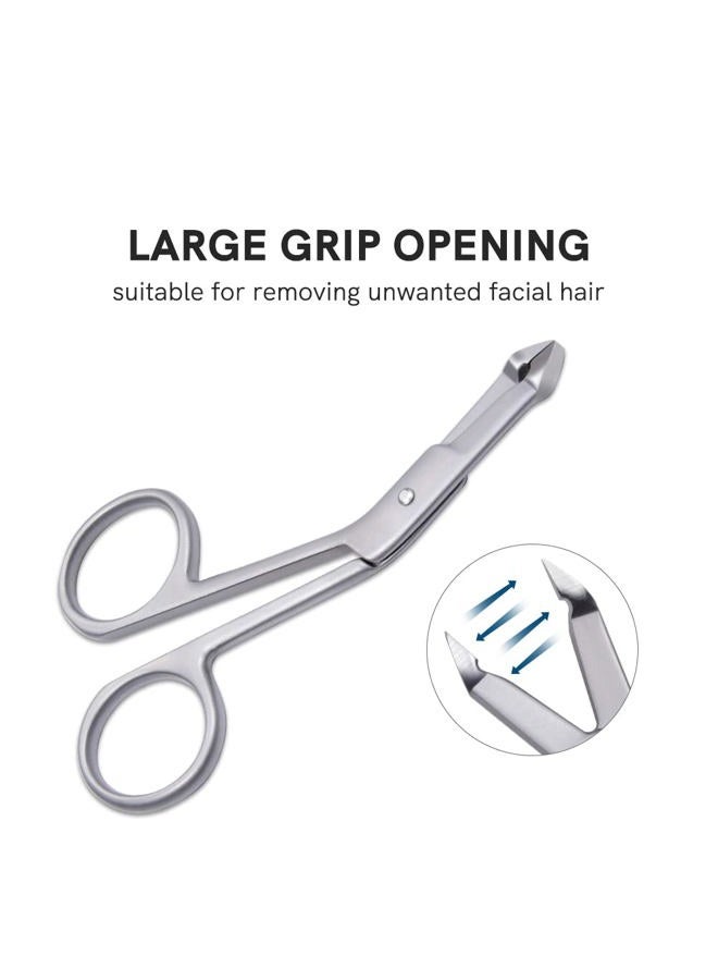 Cut it 3pcs Stainless Steel Eyebrow Tweezers Handle Shaped Angled Tweezers Flat Tip Hair Plucker for Eyebrow Trimming and Shaping, Face Hair Tools for Women & Men - Image 4