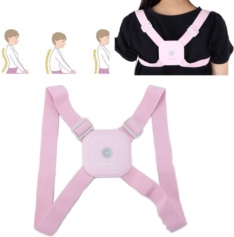 cheekyglo Smart Posture Correction Device, Adjustable Back Brace with Vibration Reminder for Men Women Students(Pink) - Image 5