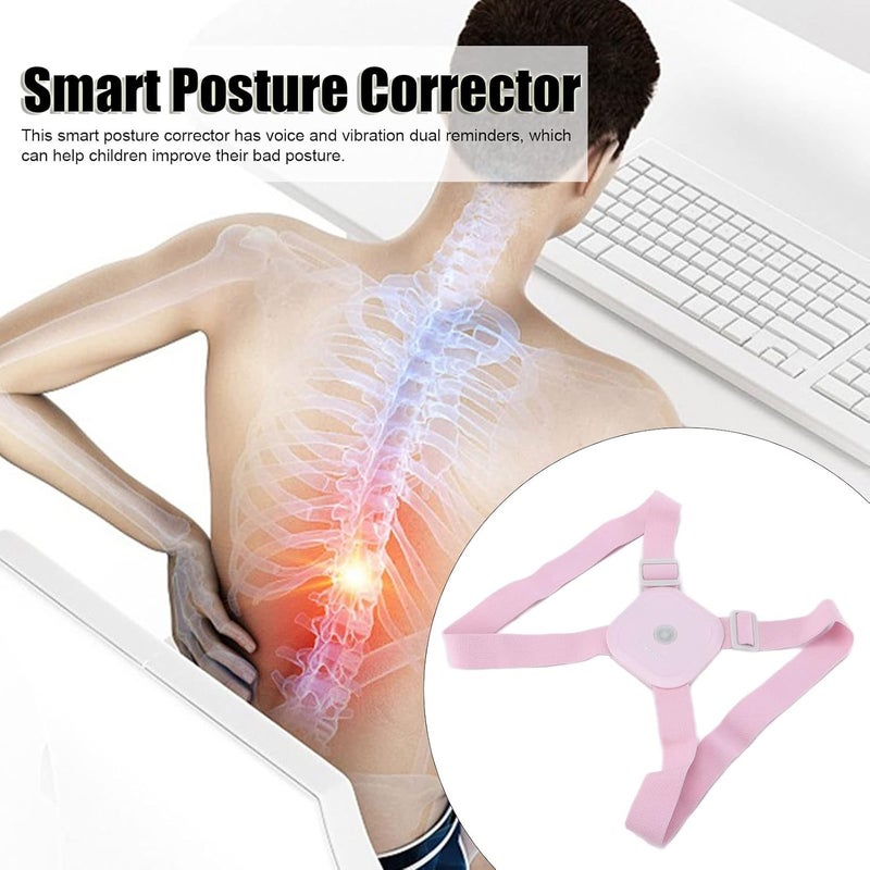 cheekyglo Smart Posture Correction Device, Adjustable Back Brace with Vibration Reminder for Men Women Students(Pink) - Image 4