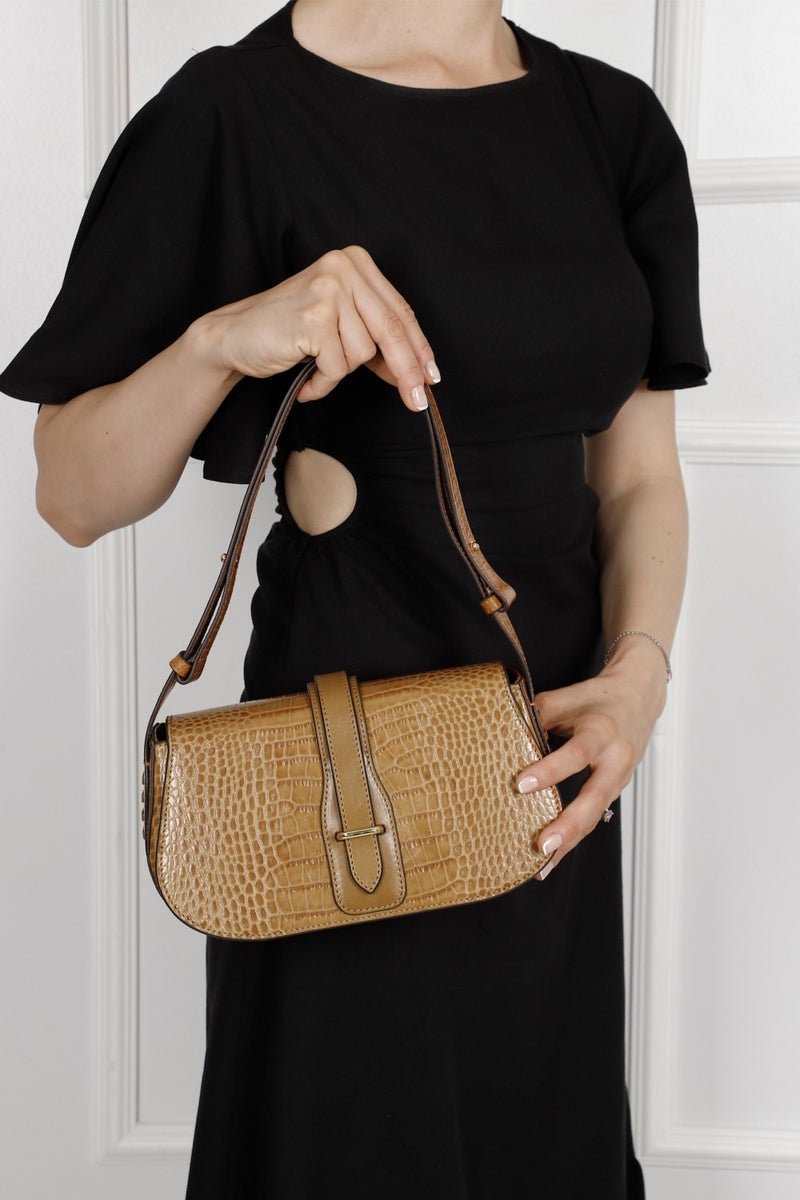 Gönderi(r) Gön Platinum Genuine Leather Small Size Women's Shoulder Bag K8381  - Image 1
