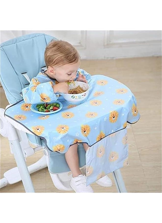 DOOKOO Weaning Bib, Baby Feeding Bibs Waterproof Anti Dirty, Long Sleeves Weaning Bibs, Attaches Fully Cover to Baby Highchair, For Baby 6-36 Months  - Image 2