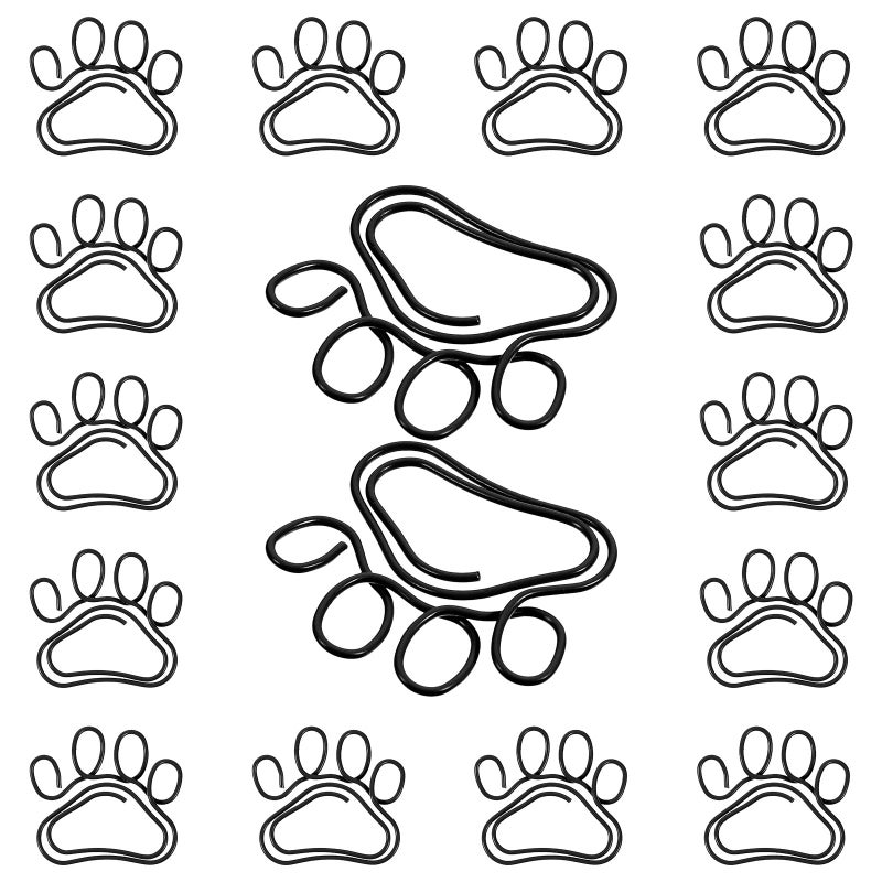 Black Metal Cat Claw Paper Clips 20 Pack Office Document Filing Organizer - Image 2