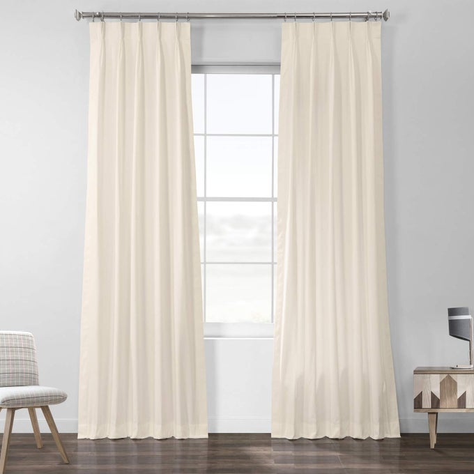 Solid Cotton Pleated Sheer Curtains for Living Room 25 X 108 1 Panel PRCTS01B108FP Fresh Popcorn