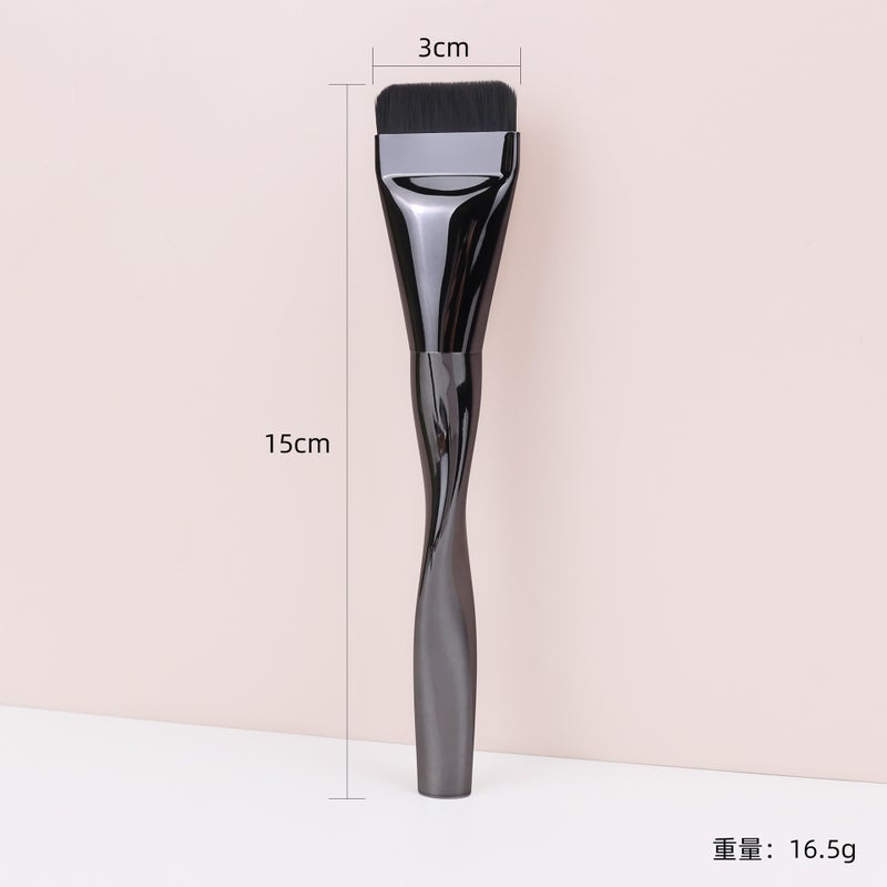 Spiral Handle Flat Head Foundation Brush – Man-Made Fiber Makeup Tool - Image 1