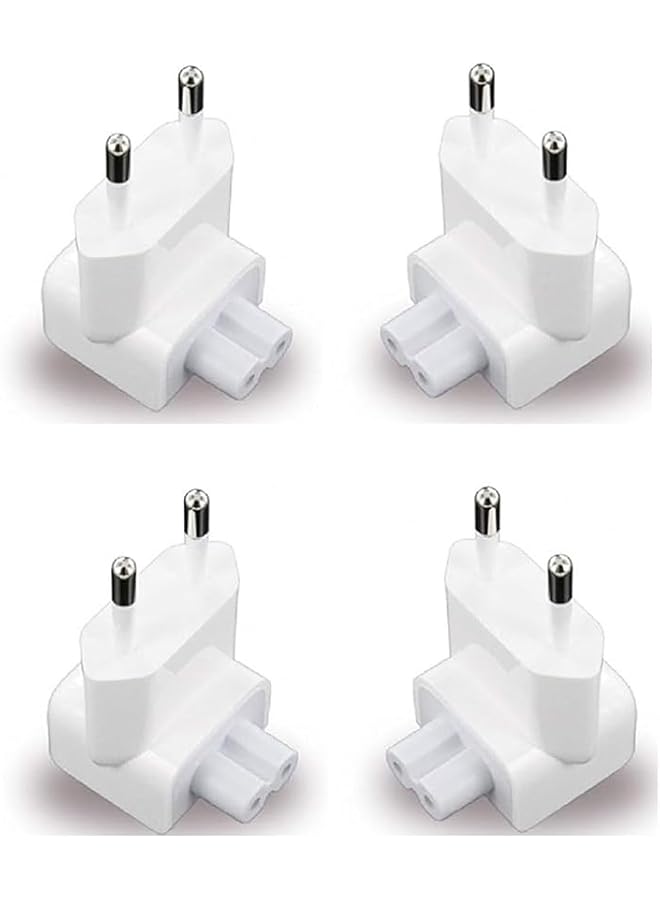 promass Mac European Plug Adapter & Europe Travel AC DuckHead Adapter/Charger/Converter EU Wall Replacement Plug For MacBook Pro/Air/lPhone/lPad) & Power Charge Brick - White (White ~ (4Pack)) - Image 2