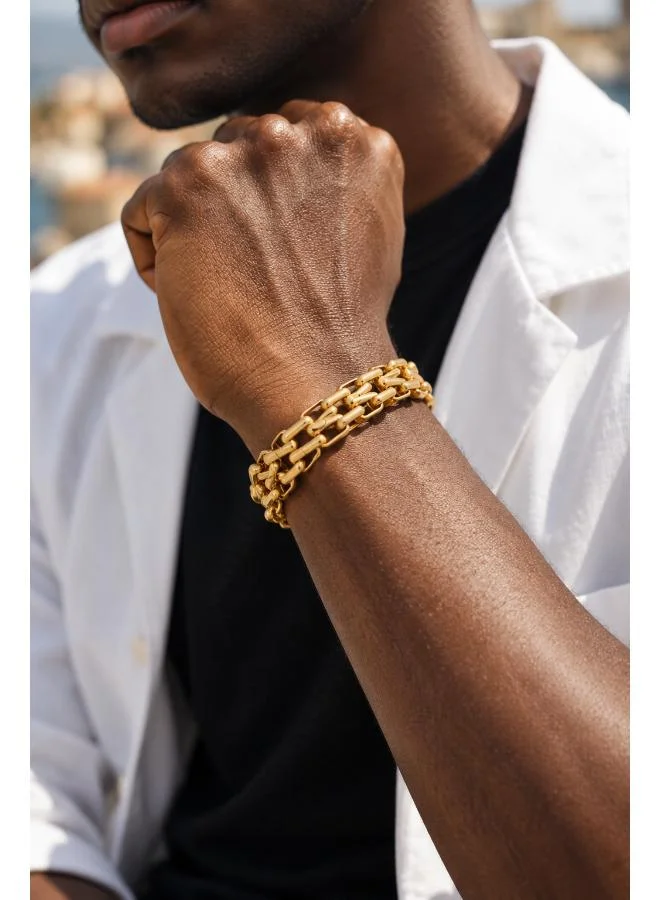 Seventy Five Geometric Link Chain Bracelet