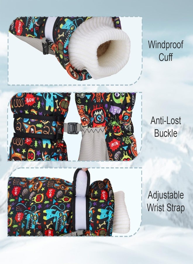 YooxArmor Children's Ski Gloves, Waterproof Winter Snow Gloves for Boys and Girls, Cold Weather Warm Snowboard Gloves for Skiing Cycling - Image 5