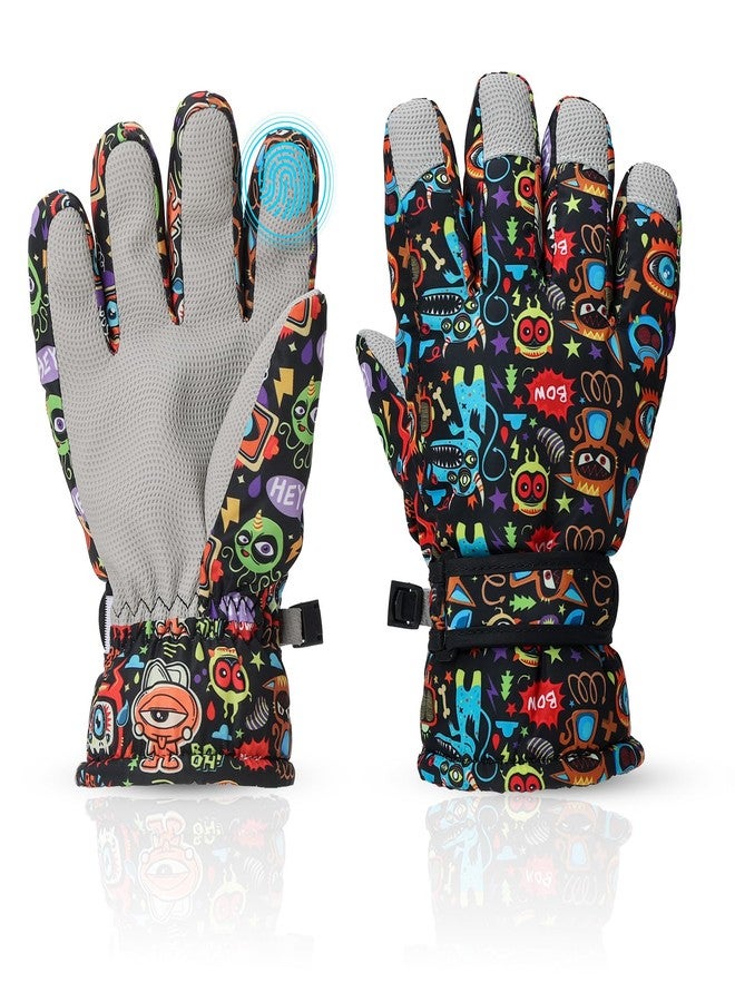 YooxArmor Children's Ski Gloves, Waterproof Winter Snow Gloves for Boys and Girls, Cold Weather Warm Snowboard Gloves for Skiing Cycling - Image 1