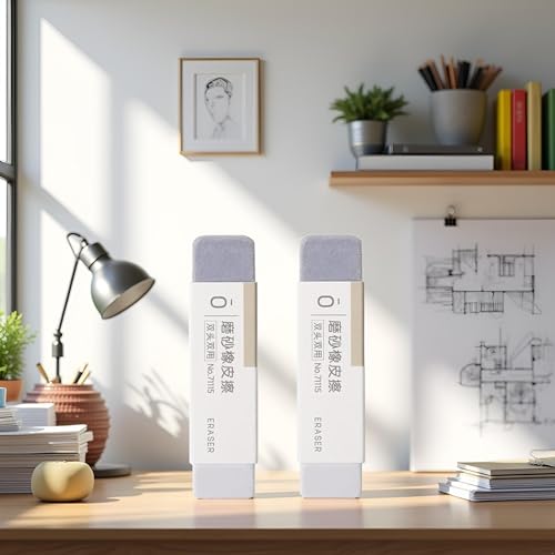 Qintreesify 2 Pcs Frosted Eraser Sand Eraser Matte Ink Pen Ballpoint Pen Fountain Ink Correction Supplies Stationery for Ballpoint Fountain Office Supplies - Image 4