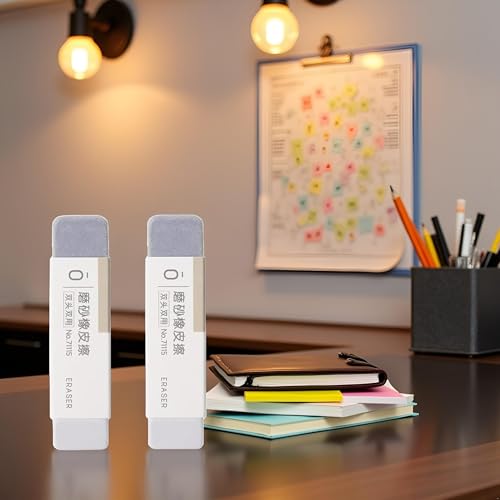 Qintreesify 2 Pcs Frosted Eraser Sand Eraser Matte Ink Pen Ballpoint Pen Fountain Ink Correction Supplies Stationery for Ballpoint Fountain Office Supplies - Image 2