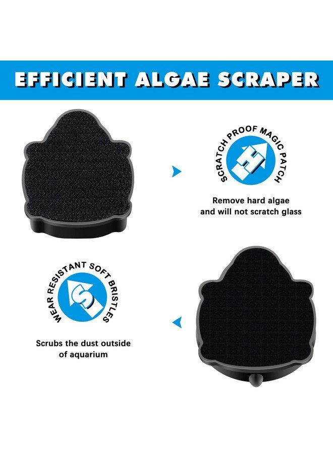 Skyley 2 Pcs Algae Cleaning Scrapers Aquarium Tank Glass Brush Small Aquarium Magnet Cleaner Fish Tank Algae Cleaner Magnetic Cistern Glass Detergent for Fish Urn Detergent(Tortoise,Blue, Coffee Black) - Image 5