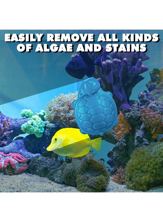 Skyley 2 Pcs Algae Cleaning Scrapers Aquarium Tank Glass Brush Small Aquarium Magnet Cleaner Fish Tank Algae Cleaner Magnetic Cistern Glass Detergent for Fish Urn Detergent(Tortoise,Blue, Coffee Black) - Image 3