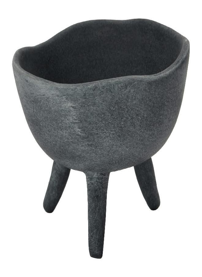Creative Co-op Creative Co-Op Boho Terracotta Footed Planter, Matte Black  - Image 3