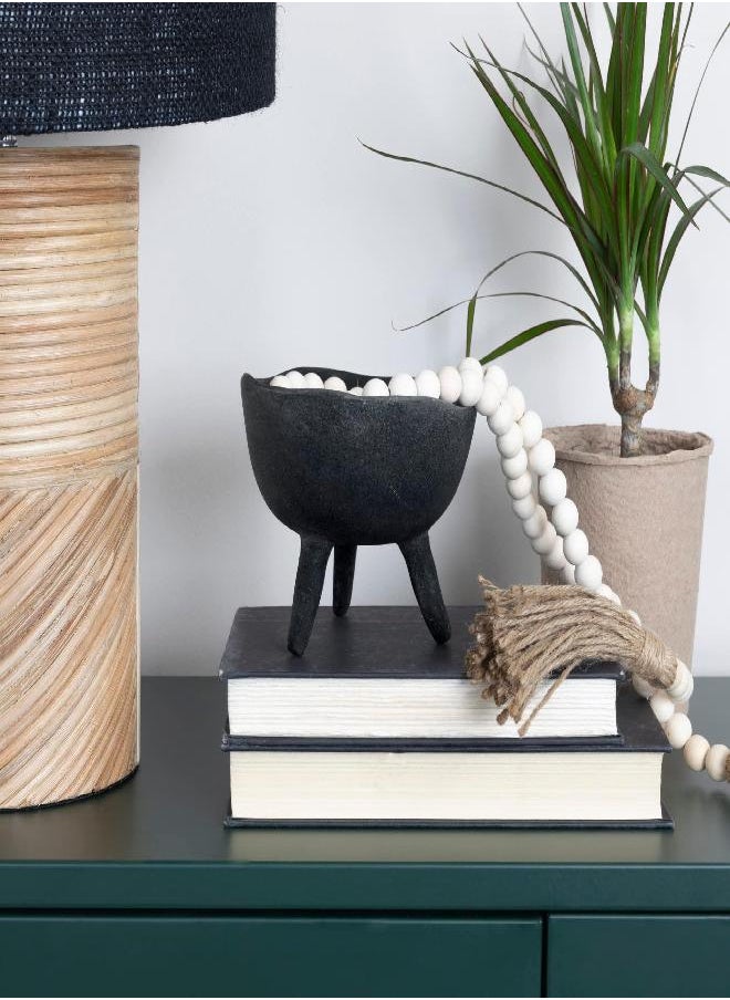Creative Co-op Creative Co-Op Boho Terracotta Footed Planter, Matte Black  - Image 2